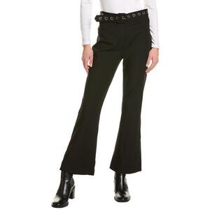 Theo The Label Womens  Gaia Grommet Belt Cropped Boot Pant, Black